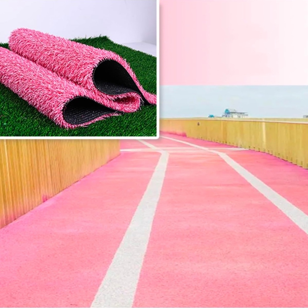 Pink Shaggy balcony turf